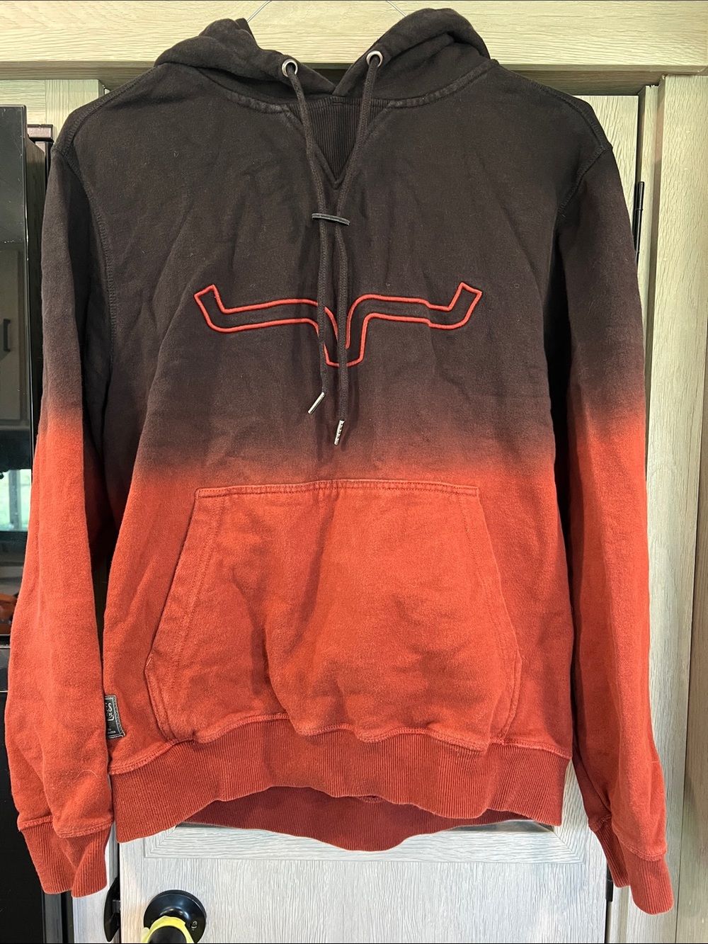Men's Black to Orange Hoodie Sweatshirt